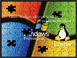 Puzzle, Logo, Linuxa